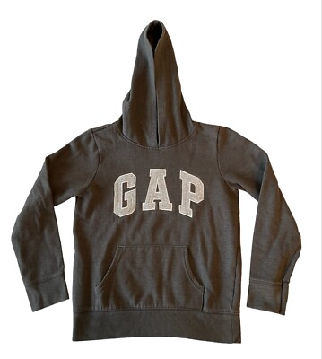#ad GAP Kids Logo Youth Pullover Sweater Hoodie Size L 10 11 Gray Stitched Logo $9.89