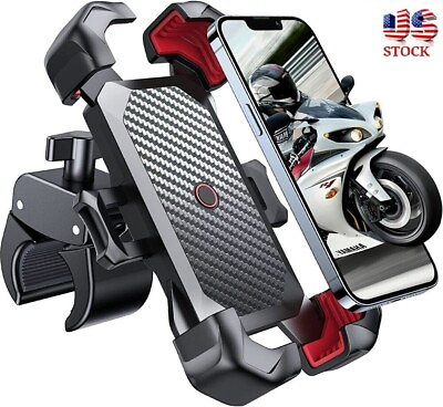 #ad Motorcycle Phone Mount Auto Lock 100mph Military Anti Shake Bike Phone Holder $11.89