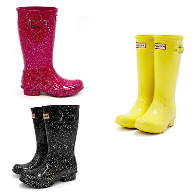#ad NEW Hunter Kids Original Giant Glitter Waterproof Slip On Rain Boots $94.95