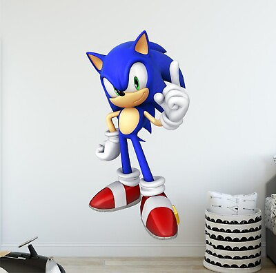 #ad Sonic Hedgehog Wall Decal Fabric Wall Sticker for Kids Room Gaming Wall Decor $59.99