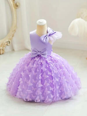 #ad Kids Elegant Butterfly Bowknot Sleeveless Mesh Princess Dress $60.94
