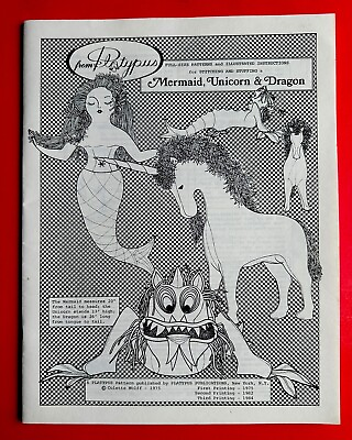 #ad Rare Platypus Sewing Pattern Stuffed 20” Mermaid 13” Unicorn amp; 26” Dragon 1984 $19.99
