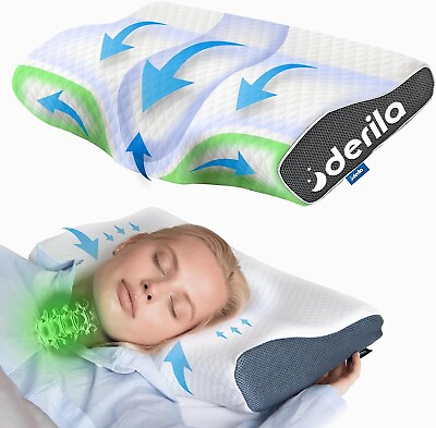 #ad DERILA® Memory Foam Contour Pillow Ergonomic Design for Neck Pain Snoring $46.95