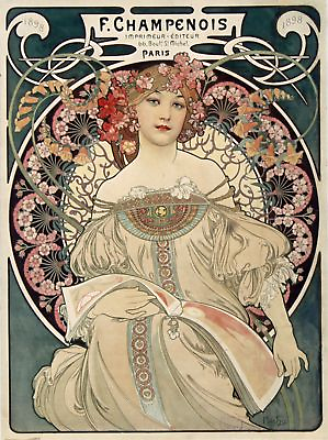 #ad ALPHONSE MUCHA F. Champenois Art Nouveau poster New fine art giclee print $13.99