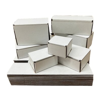 #ad 25 3x3x2 White Corrugated Cardboard Boxes Packing Shipping Mailing Box $14.85