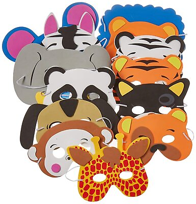 #ad 12Pcs Animal Party Favor Masks for Jungle Theme Birthday Christmas Party Costume $14.99