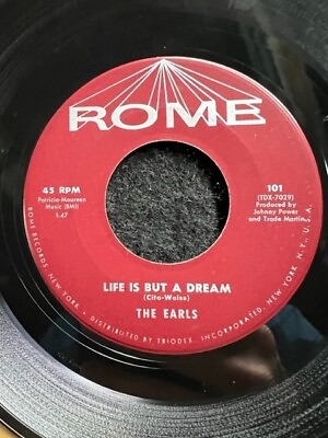 #ad Vintage 45 RPM record doo wop the earls #101 on Rome records Plays VG EX $13.99