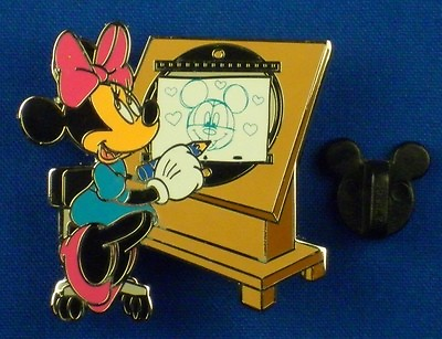 #ad Minnie Mouse Sketching Mickey Mouse Drawn to Disney Passholder 2015 Pin # 107444 $27.00