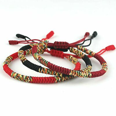 #ad 3PCS Lucky Colorful String Thread Braided Knitted Rope Bracelet Gift Men Women $9.99
