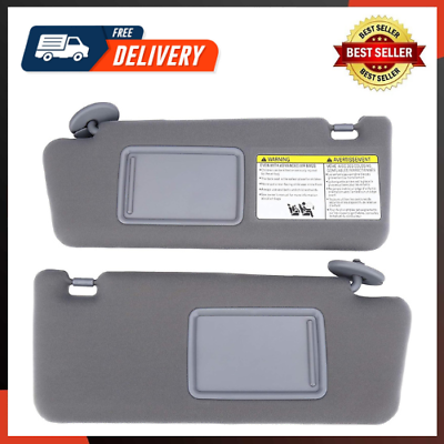 #ad Driver and Passenger Side Sun Visor Set Gray without Light Left and Right $73.36