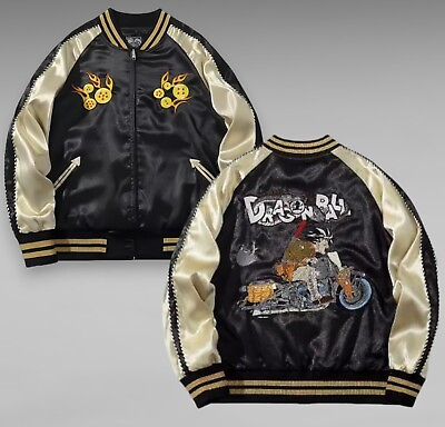 #ad Sukajan Jacket Dragon Ball Embroidery loose silhouette Black Gold Japan $134.97