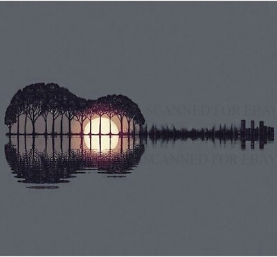 #ad OPTICAL ILLUSION art photo MUSIC landscape picture print image acoustic GUITAR $5.95
