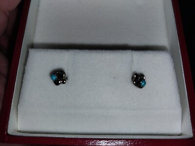 #ad Vintage Light Blue Sterling Silver earrings Stunning $19.50