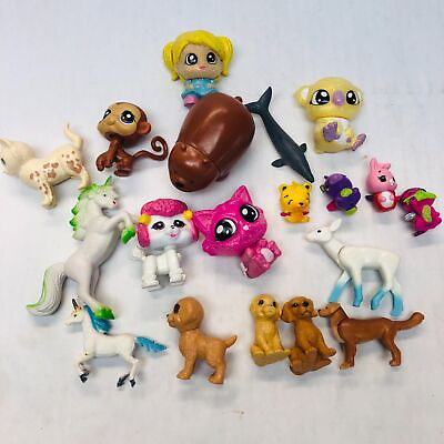 #ad Toy Animal Figures Pretend Play Lot with Unicorns Cats Dogs Monkey Hatchimals $16.45