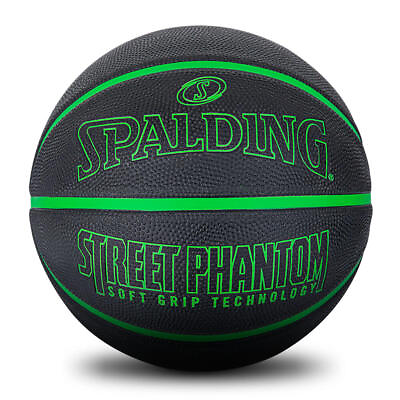 Spalding Street Phantom Soft Grip Black Green Basketball Size 7 For Outdoor AU $29.69