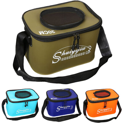 #ad Lightweight Fish Bucket Collapsible Fishing Bags Boating Portable $18.28