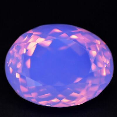 #ad 91.10 Ct Natural Australian Purple Pink Opal Oval Cut Certified Loose Gemstone $14.56