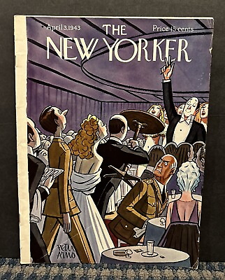 #ad 1943 April 3rd The New Yorker Magazine $31.99