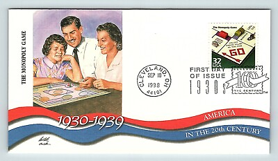 #ad Cleveland OH Monopoly FDC Stamped Envelope 1998 The Monopoly Game fdc17 $7.00