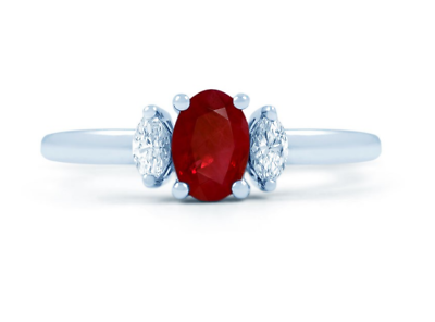 #ad Fine Women#x27;s Oval Cut Red Ruby amp; Marquise Cut White CZ Amazing Engagement Ring $119.99