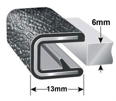 #ad Pinchweld Edge Protector 100 6 Black to Suit 6mm with Aluminium Clip for Marine AU $12.30