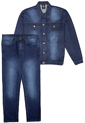 #ad Men#x27;s Denim Classic Jean Suit 2 Piece Outfit Jacket amp; Pants $65.99