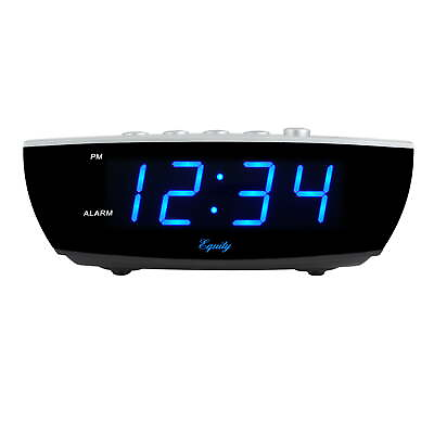 #ad Equity by La Crosse Blue LED Digital Desktop Alarm Clock Blue $10.27