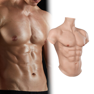 #ad Realistic Masculinity Silicone Chest Abdominal Simulation Man Muscle Vest Suit $159.99
