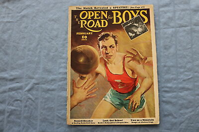 #ad 1938 FEBRUARY THE OPEN ROAD FOR BOYS MAGAZINE LOOK OUT BELOW ST 5510J $30.00