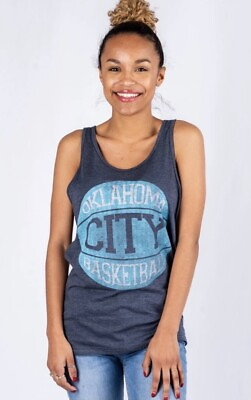 #ad Oklahoma City Basketball Writing Unisex Tank Top Navy Size Large. New With Tags $18.00