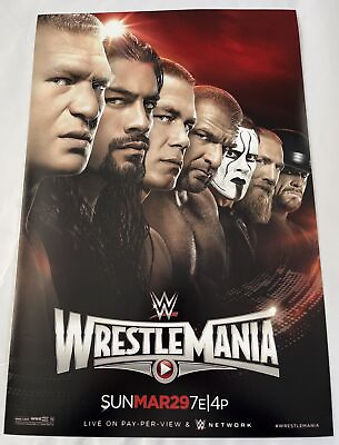 #ad WWE Wrestlemania 31 Poster 2015 12x18 Inches STING CENA REIGNS TRIPLE H $15.99