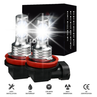#ad H11 LED Headlights Super Bright Bulbs Kit 8000K White 330000LM HIGH LOW Beam $25.99