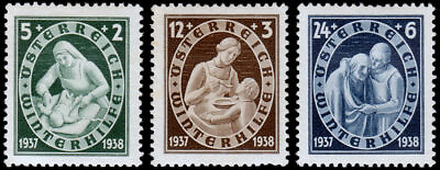 #ad Austria #B152 B154 mint NH 1937 Short Set of 3 Medical Vintage Topical Stamps $1.97