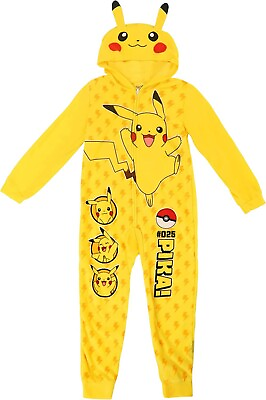 #ad AME Centric Child Kids Pokemon Pikachu Blanket Sleeper Hooded Pajamas SIZE 4 $30.99