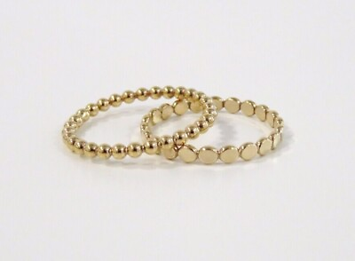 #ad Gold Filled Ring Gold Ring Gold Ring Set Bead Ring Bubble Ring Set B $33.00