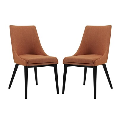#ad Modway 34H x 38W x 23.5L in. Viscount Fabric Dining Side Chair Orange. 2 Pack $132.57