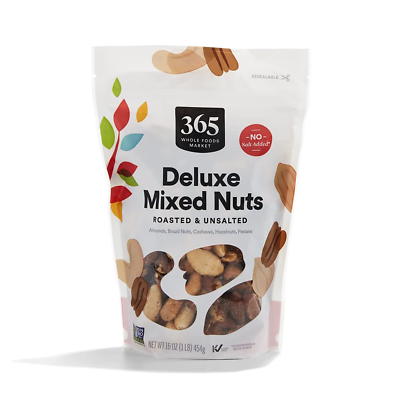#ad 365 by Whole Foods Market Unsalted Deluxe Mixed Nuts 16 Ounce $21.89