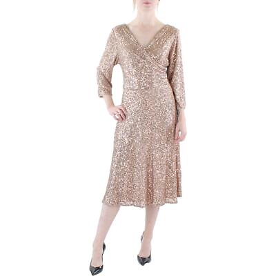#ad Alex Evenings Womens Sequined Below Knee Cocktail and Party Dress BHFO 5365 $69.99