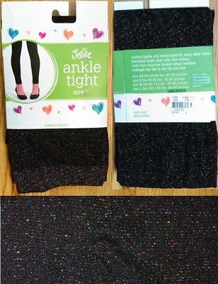 #ad NWT Justice Tights Multicolor Sparkle Glitter Ankle Tight Girl Girls S $12.00