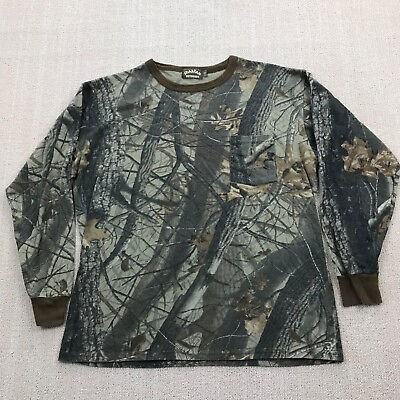 #ad VINTAGE Realtree Camo Shirt Mens Large Brown Spartan Hardwoods Long Sleeve Tee $25.00