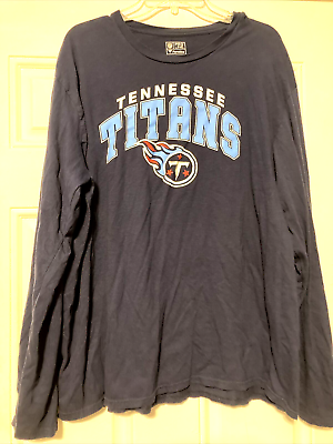 #ad Tennessee Titans Mens XL T Shirt Blue Spellout Logo NFL Long Sleeve Pro Line $15.37