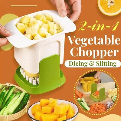 #ad 2in1 Vegetable Chopper Dicing Slitting Multifunctional Vegetable Cutters Slicers $8.99