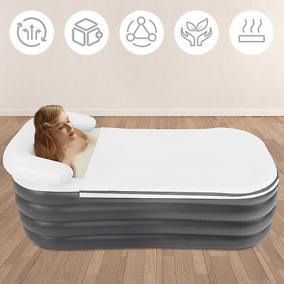 #ad 152cm Portable Inflatable Adult Bath Tub Inflatable Bathtub Foldable amp;Air Pump $89.00