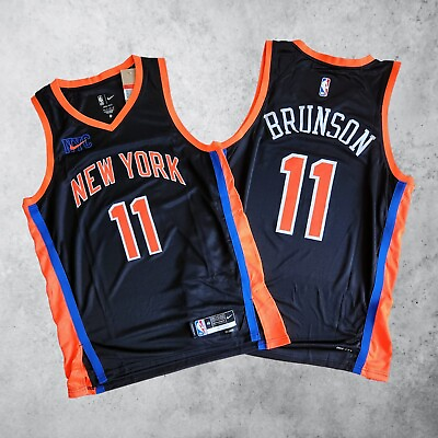 #ad New York Knicks Jalen Brunson Black Jersey size M L XL $59.99
