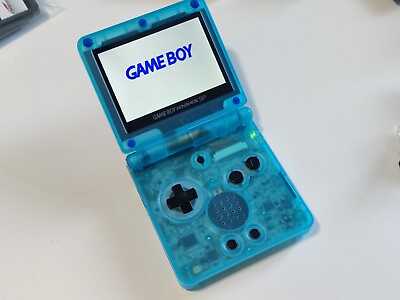 #ad Gameboy Advance SP Transparent Sky Blue with Black Buttons IPS V2 Brighter $201.99
