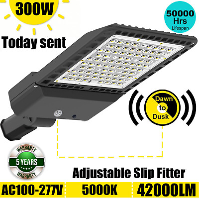 #ad 4Pack 300W LED Parking Lot Lights with Dusk to Dawn Photocell 1000W HPS Equiv. $578.00