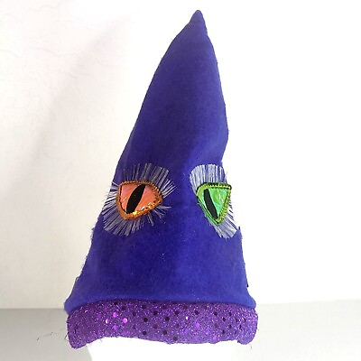 #ad Russ 2019 Halloween Purple Felt Costume Party Hat with Big Eyes Child Size $16.99