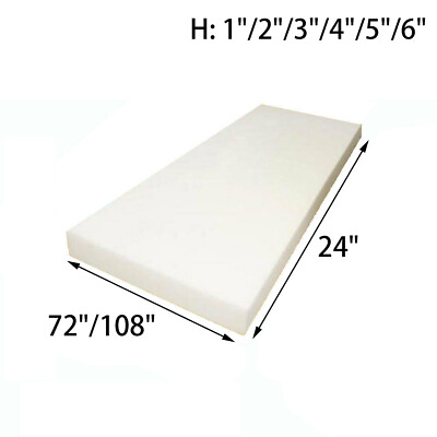 #ad High Density Upholstery Foam Seat Padding Cushion Replacement 24quot;x72quot; 24quot;x108quot; $59.98