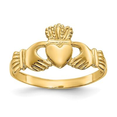 #ad 10k Yellow Gold Polished Ladies Claddagh Ring Fine Jewelry $128.00