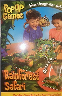 #ad Rainforest Safari Pop Up Kids Board Games Mattel 3D Open amp; play 2 to 4 players $15.00